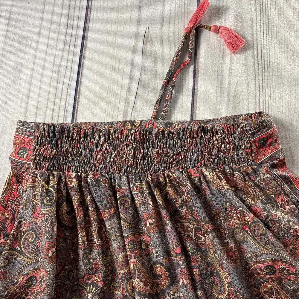 Silk Blend Dakota Designs Hippy Boho Paisley Gold toned Details Size M - Picture 9 of 11